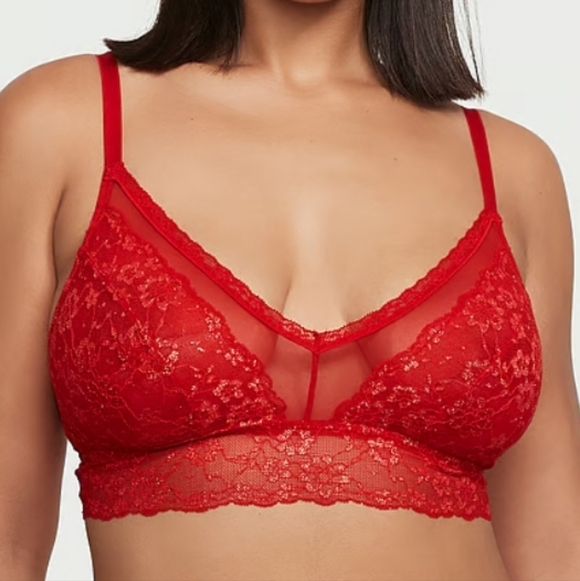 Victoria's Secret Posey Lace Curvy Bralette Size XXL Red - Picture 14 of 14